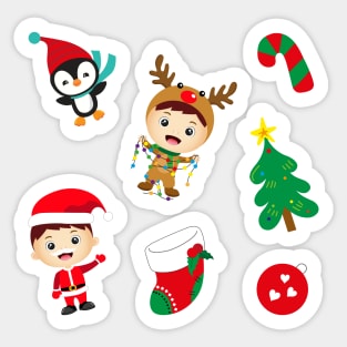 Christmas Boy Stickers Set Sticker